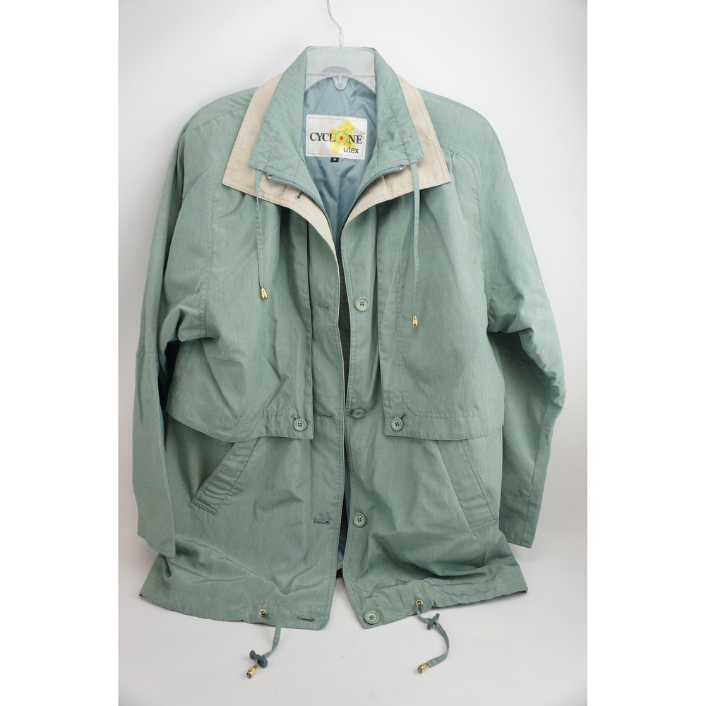 Cyclone Utex Jacket Size M Seafoam Green Vintage Full Zip Drawstring Excellent